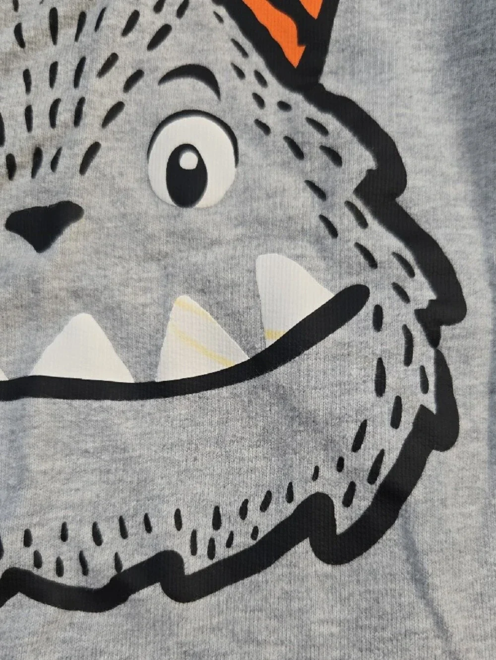 Carter's Light Gray Monster Sweatshirt with Navy Trim and Orange Horns